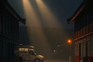 《铁轨尽头的城》剧照：黄昏下的铁路道岔